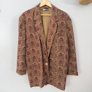 Inclinations Vtg Paisley Blazer Cottagecore Academia Women M Single Button Lined